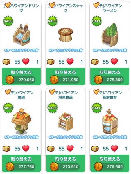 対象アイテム一覧